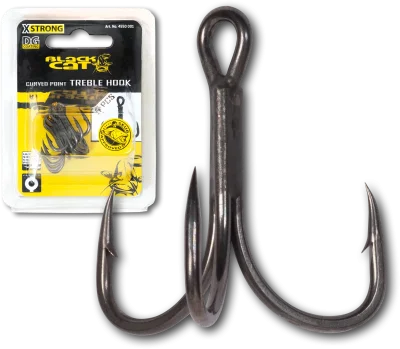 Black Cat #1/0 Curved Point Treble Hook DG DG coating 5 pcs