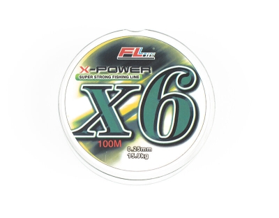 Плетено влакно X-Power X6 - 100 m, 0.25 mm